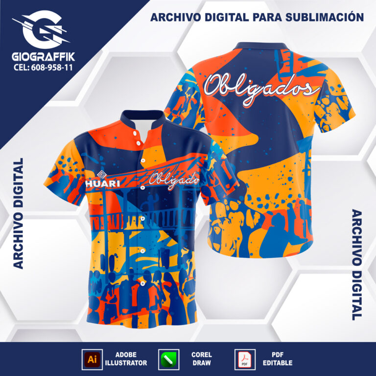 OBLIGADOS CARNAVALERO BLUE GRUNGE TRAMA ORANGE