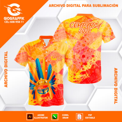 ORANGE CARNAVAL TRAMA MASCARA DESIGN