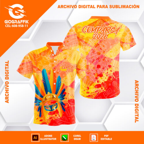 ORANGE CARNAVAL TRAMA MASCARA DESIGN