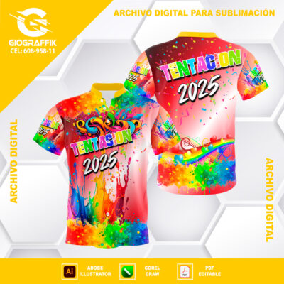 RED DEGRADE WHITE CARNAVAL COLORIDO