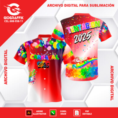 RED DEGRADE WHITE MANCHA COLORIDO CARNAVAL