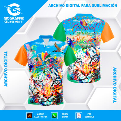 TIGRE GRUNGE CERPENTINAS AVES CARNAVALERO