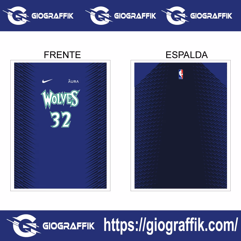 WOLVES NBA BLUE LINEAS FILO INCLINADOS - Imagen 2
