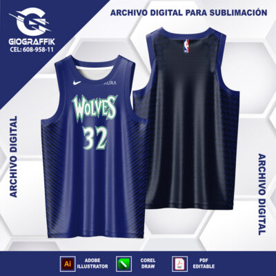 WOLVES NBA BLUE LINEAS FILO INCLINADOS