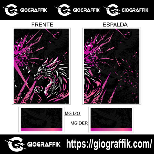 DRAGON GEOMETRICO DEGRADE MAGENTA