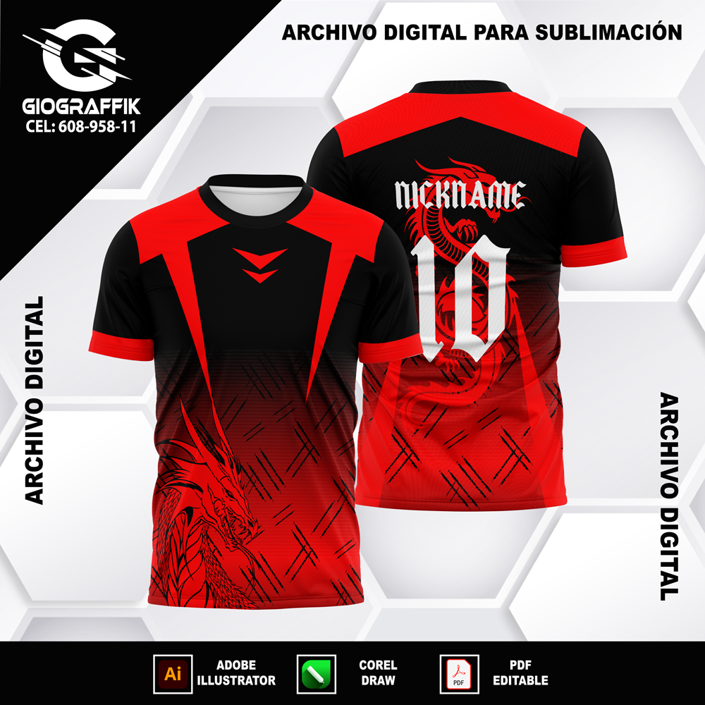 DRAGON RED DEGRADE BLACK