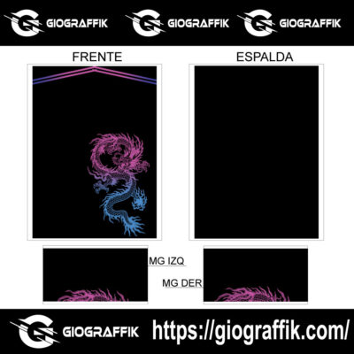 DRAGON ROSADO DEGRADE CIAN BLACK