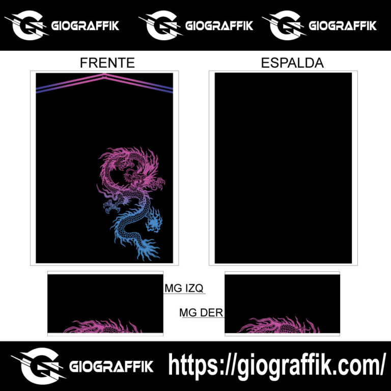 DRAGON ROSADO DEGRADE CIAN BLACK