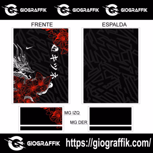 DRAGON WHITE TRAMA RED FLORAL