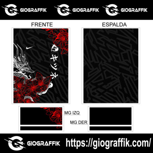 DRAGON WHITE TRAMA RED FLORAL
