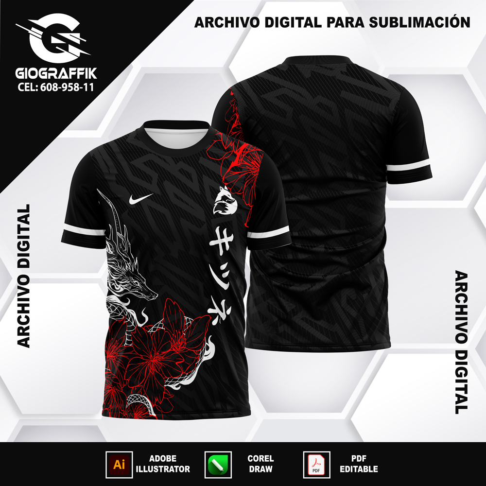 DRAGON WHITE TRAMA RED FLORAL