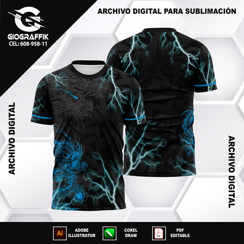 DRAGONES CELESTE RAYOS DEGRADE