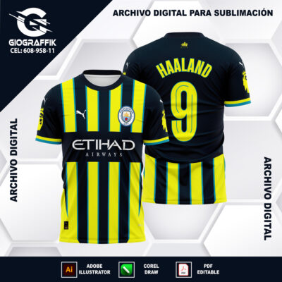 MANCHESTER CITY LINEAS YELLOW VISITA 2024-25