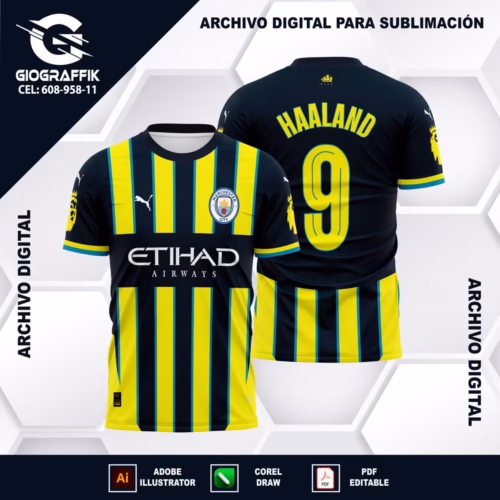 MANCHESTER CITY LINEAS YELLOW VISITA 2024-25