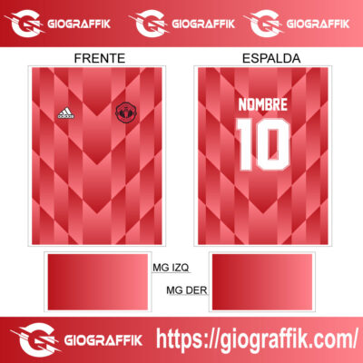 MANCHESTER UNITED DEGRADE GEOMETRIC RED