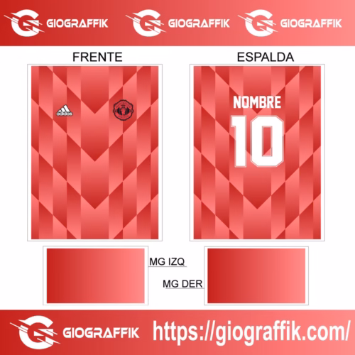 MANCHESTER UNITED DEGRADE GEOMETRIC RED