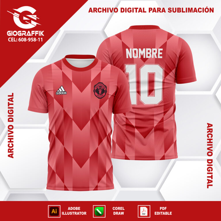MANCHESTER UNITED DEGRADE GEOMETRIC RED