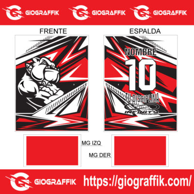 MASCOT BULLDOG GEOMETRIC RED