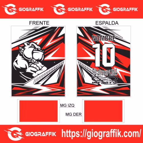 MASCOT BULLDOG GEOMETRIC RED