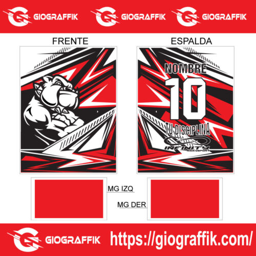 MASCOT BULLDOG GEOMETRIC RED