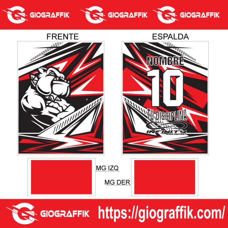 MASCOT BULLDOG GEOMETRIC RED