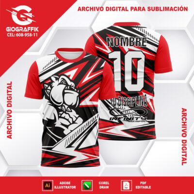 MASCOT BULLDOG GEOMETRIC RED