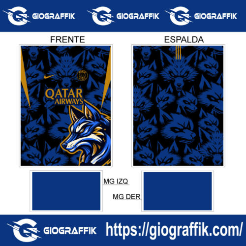PARIS SAINT LOBO DORADO BLUE PATTERNS