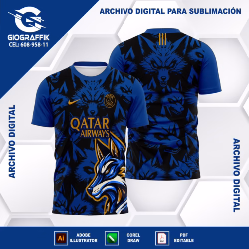 PARIS SAINT LOBO DORADO BLUE PATTERNS