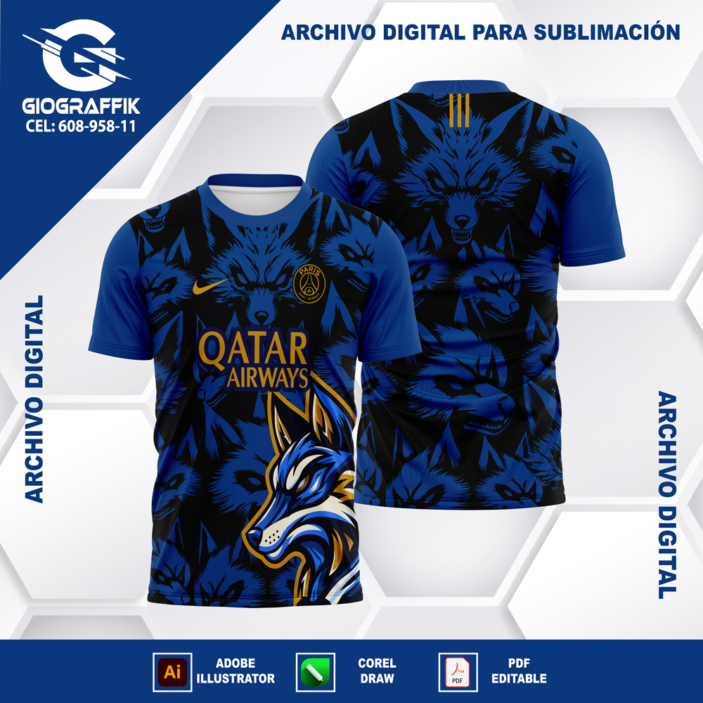 PARIS SAINT LOBO DORADO BLUE PATTERNS