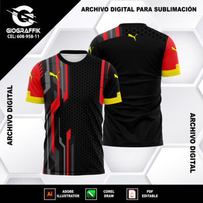 PATTERN GEOMETRICO RED BLACK