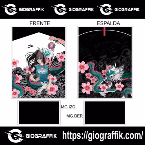 PRINCESA DRAGON VERDE AGUA MAGENTA PATTERNS