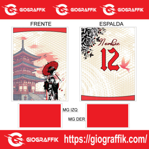 PRINCESA JAPON RED PATTERN FLORAL CASTILLO BLACK