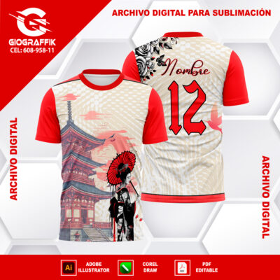 PRINCESA JAPON RED PATTERN FLORAL CASTILLO BLACK