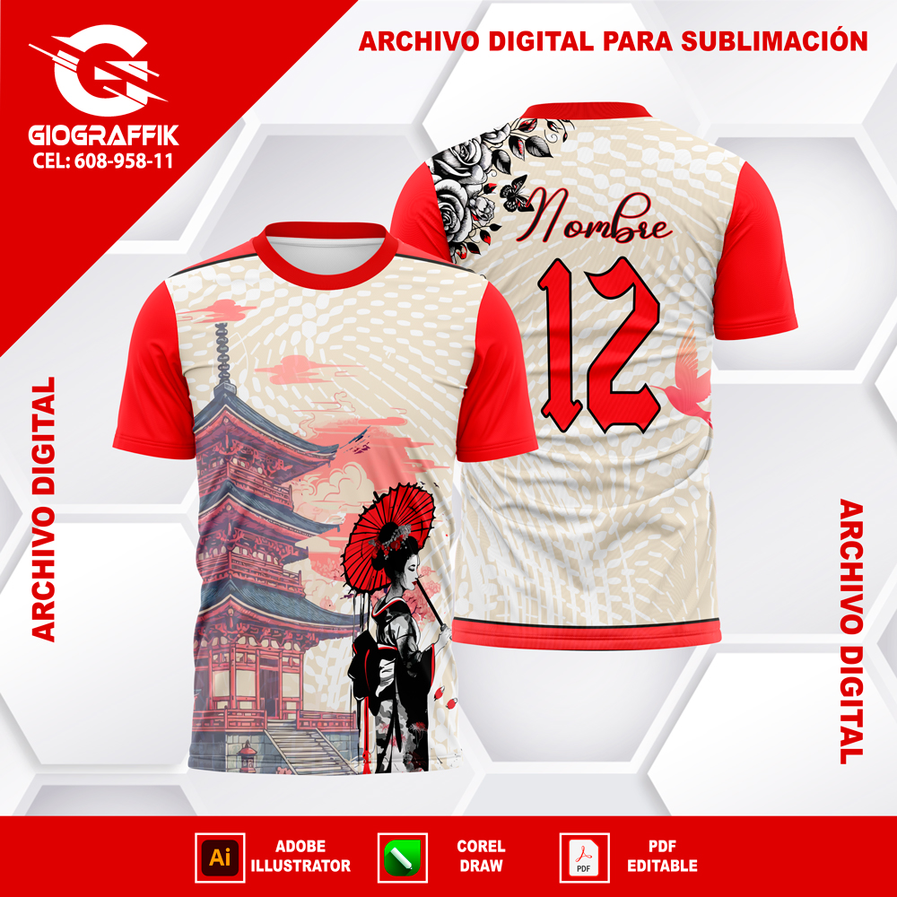 PRINCESA JAPON RED PATTERN FLORAL CASTILLO BLACK