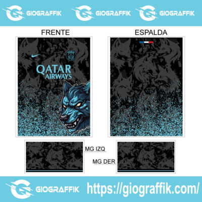 PSG LOBO FEROZ CIAN GRUNGE PLOMO