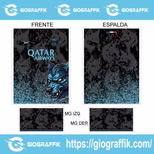 PSG LOBO FEROZ CIAN GRUNGE PLOMO