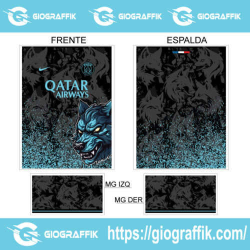 PSG LOBO FEROZ CIAN GRUNGE PLOMO