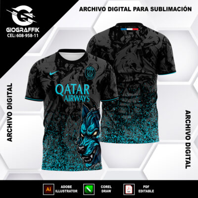 PSG LOBO FEROZ CIAN GRUNGE PLOMO