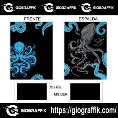 PULPO PLATEADO TENTACOL CIAN BLACK