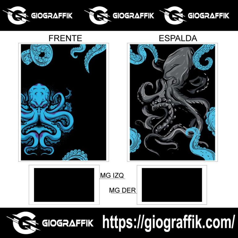 PULPO PLATEADO TENTACOL CIAN BLACK