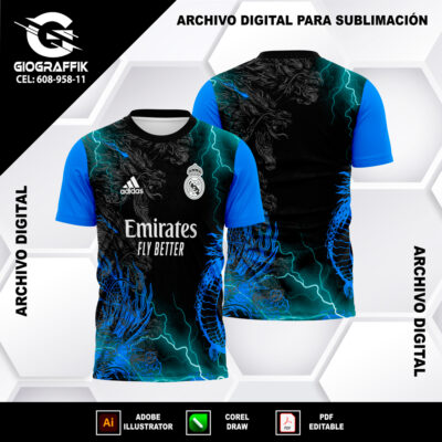 REAL MADRID CELESTE DRAGON MAGENTA RAYOS