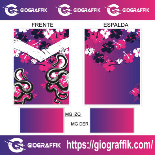 SERPIENTE BLACK DEGRADE MAGENTA FLORAL