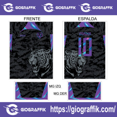 TIGRE FEROZ BLACK DEGRADE MORADO PATTERNS