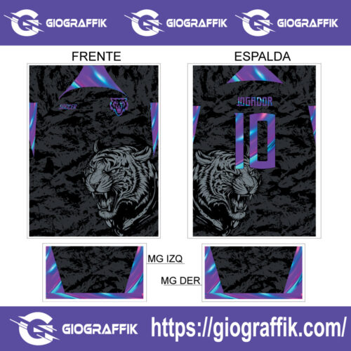 TIGRE FEROZ BLACK DEGRADE MORADO PATTERNS