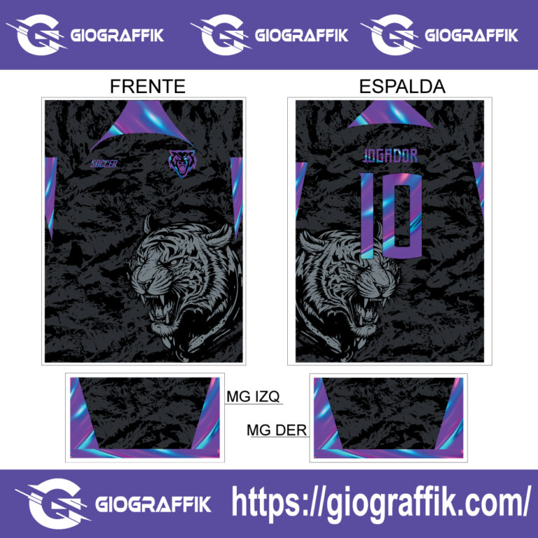 TIGRE FEROZ BLACK DEGRADE MORADO PATTERNS