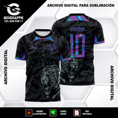 TIGRE FEROZ BLACK DEGRADE MORADO PATTERNS