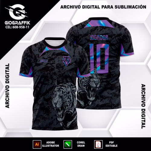 TIGRE FEROZ BLACK DEGRADE MORADO PATTERNS