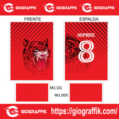 TIGRE FEROZ LINEAS CRUZADAS BLACK RED