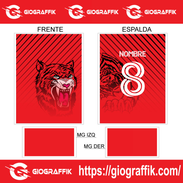 TIGRE FEROZ LINEAS CRUZADAS BLACK RED