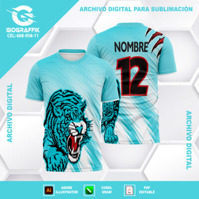 TIGRE RED TURQUEZA GARRAS BLACK